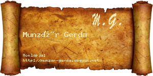 Munzár Gerda névjegykártya